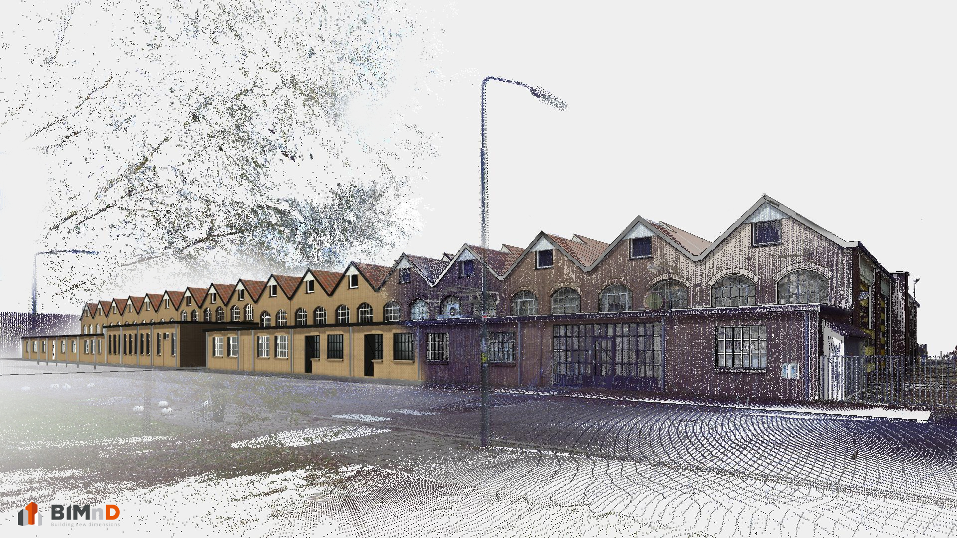 Pointcloud naar Revit model Rijtuigenloods in Amersfoort