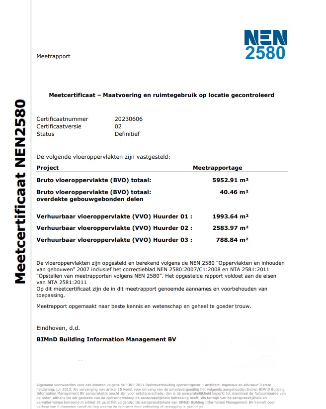 NEN 2580 op basis van pointcloud data 